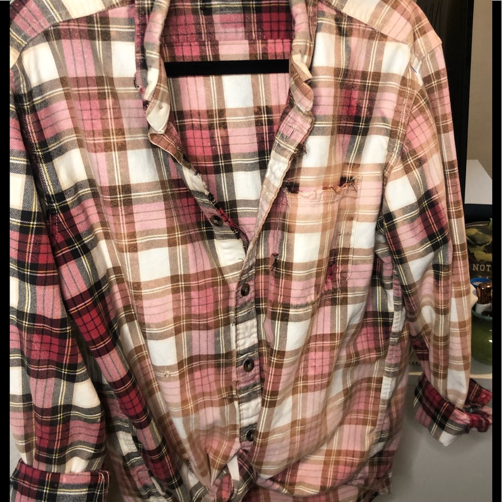 Acid wash flannel